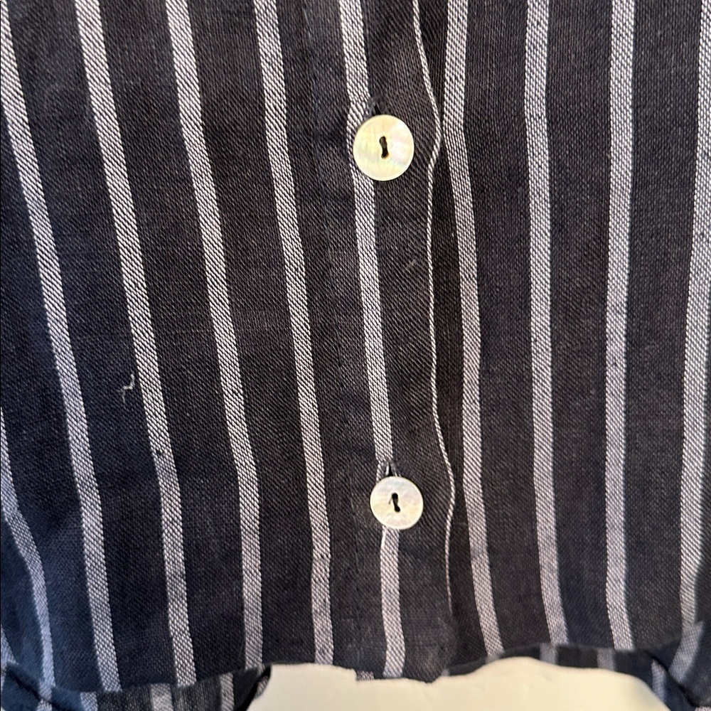 Source Unknown Navy Striped Blouse View 3
